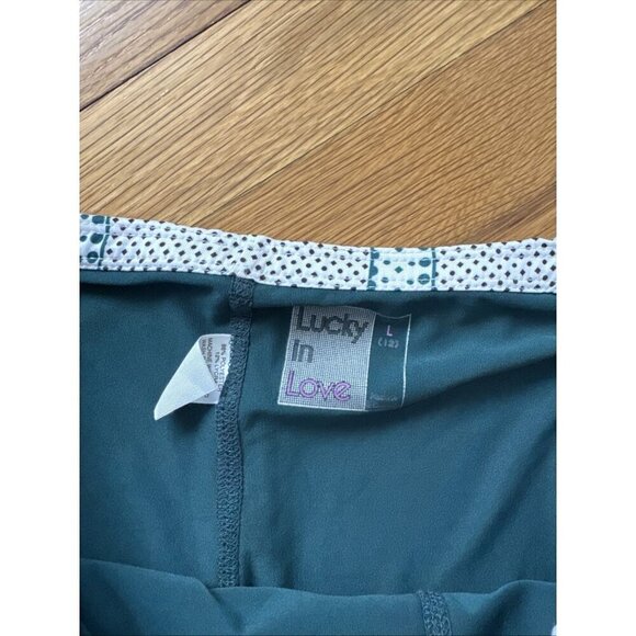 Lucky in Love Women's Golf-Tennis Skirt Skort Green White Size L - Picture 4 of 7